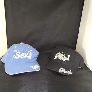NWT Pair Of Yeshimaoye Ball Cap Spell Out Adjustable Strapback Sexy & Angel